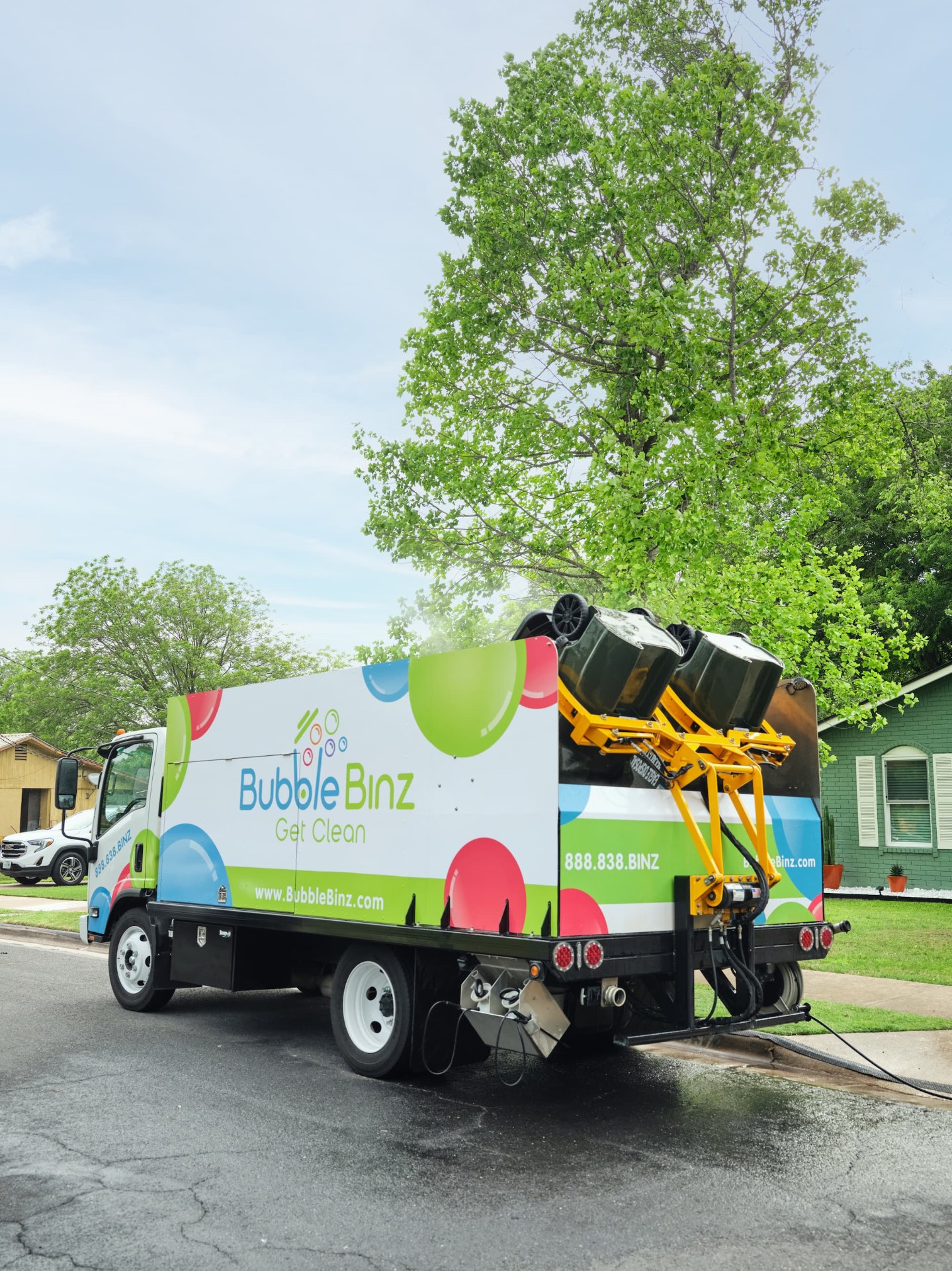 Truck cleaning bins